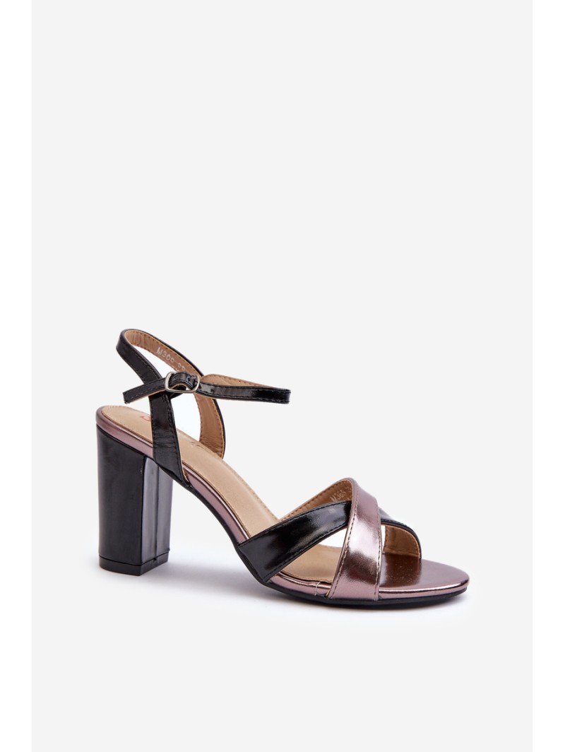Eco Leather High Heel Platform Sandals Black Abilica