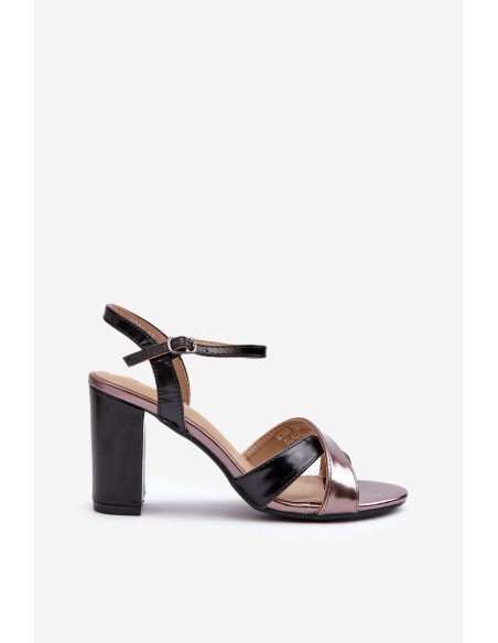 Eco Leather High Heel Platform Sandals Black Abilica