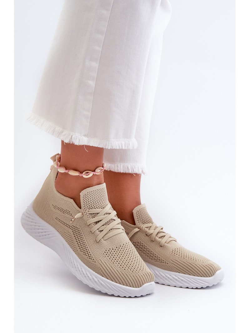 Women's Beige Sports Slip-On Shoes Jagelia