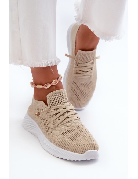 Women's Beige Sports Slip-On Shoes Jagelia