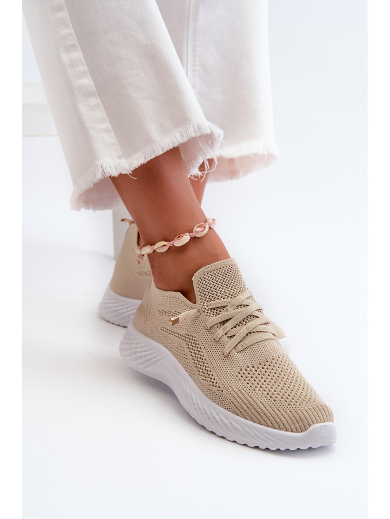 Women's Beige Sports Slip-On Shoes Jagelia