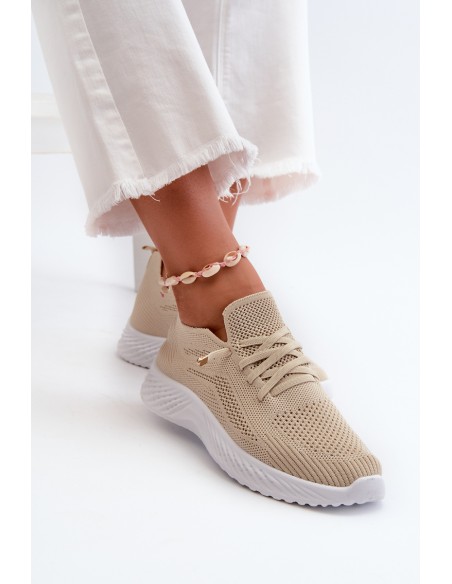 Women's Beige Sports Slip-On Shoes Jagelia
