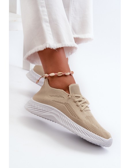 Women's Beige Sports Slip-On Shoes Jagelia