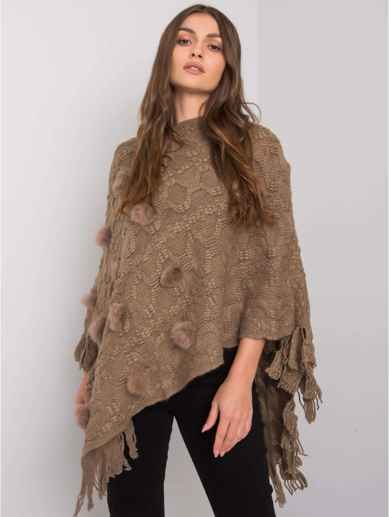 Poncho-AT-PN-368N.60-ciemny bezowy