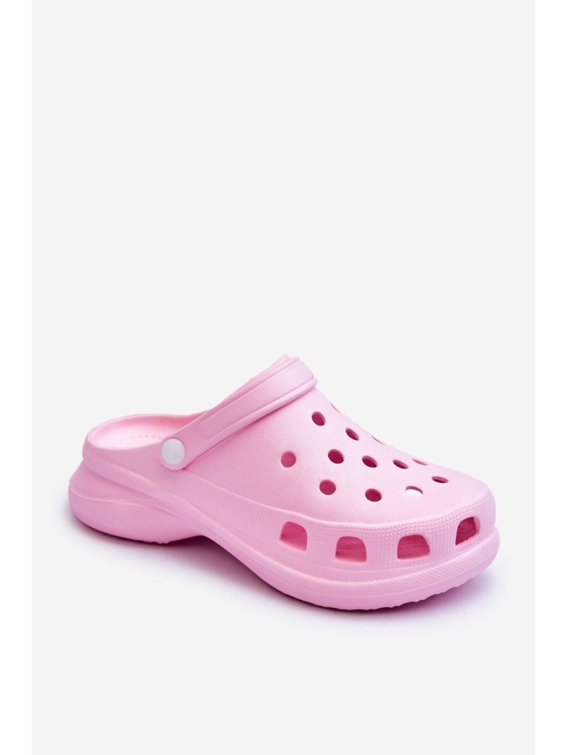 Foam Crocs Sandals On A Chunky Sole Pink Katniss