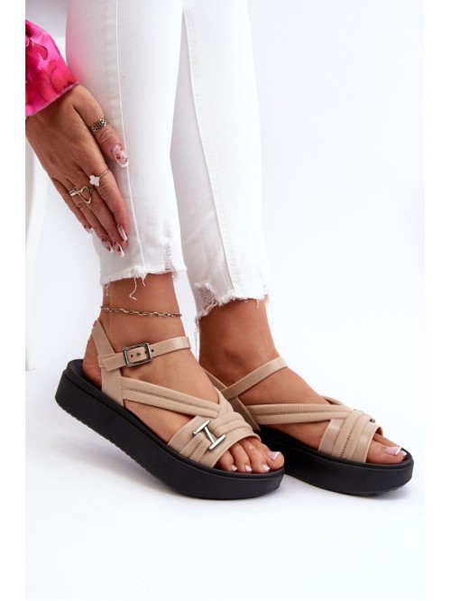 Fragrant Women's Platform Sandals ZAXY LL285063 Beige