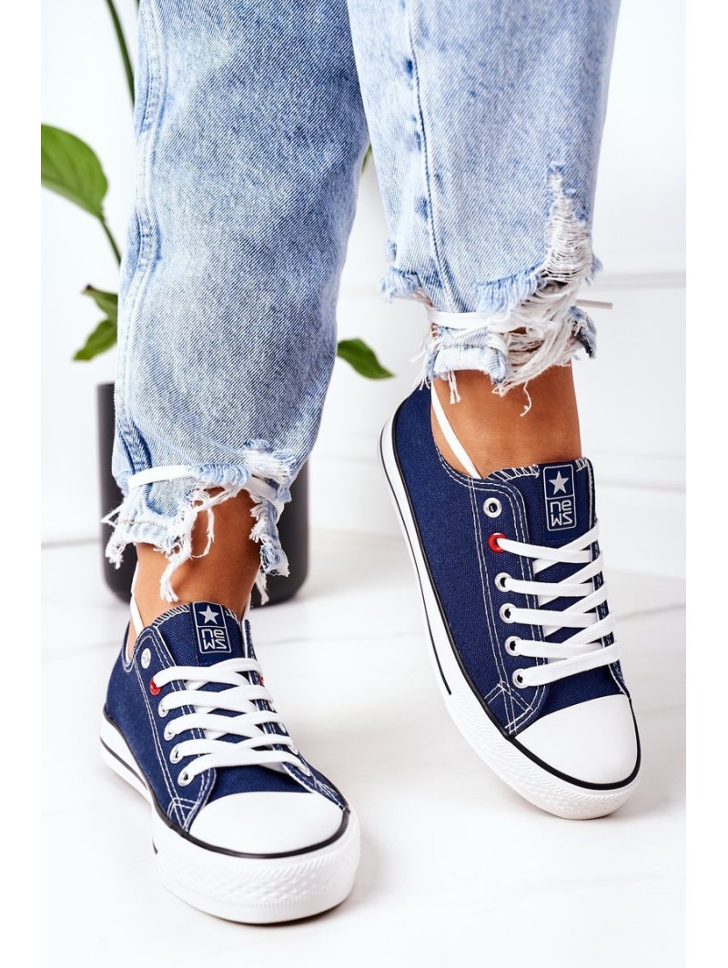 Women's Classic Sneakers Navy Blue Ecoma