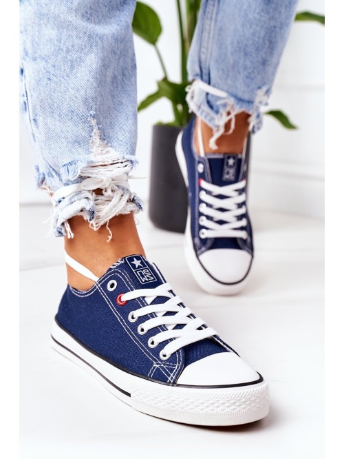 Women's Classic Sneakers Navy Blue Ecoma 2