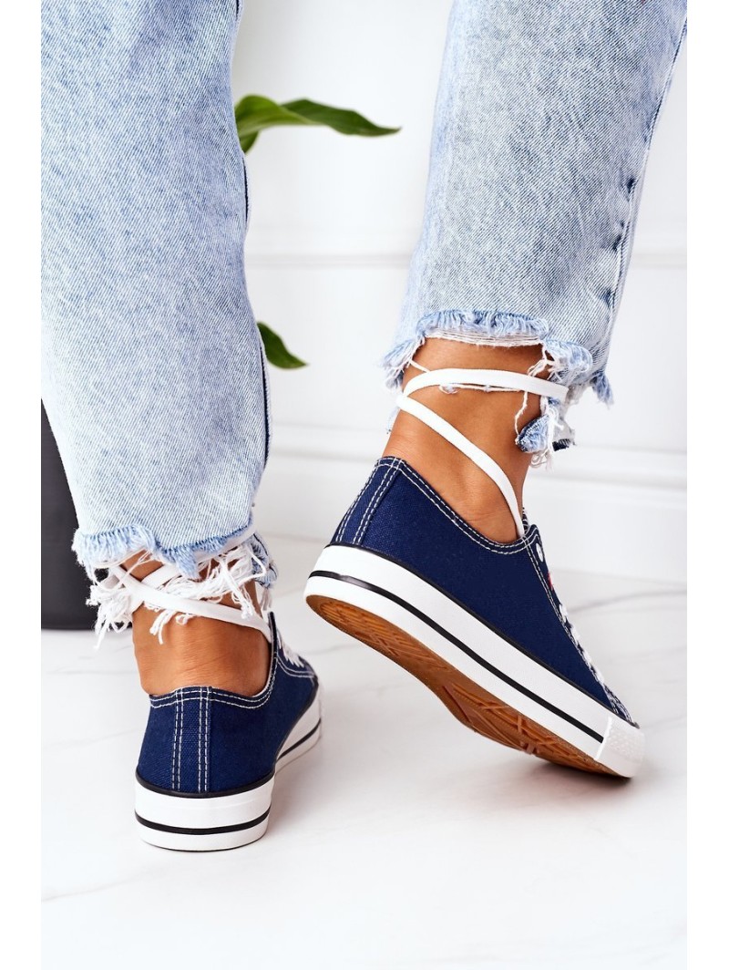 Women's Classic Sneakers Navy Blue Ecoma