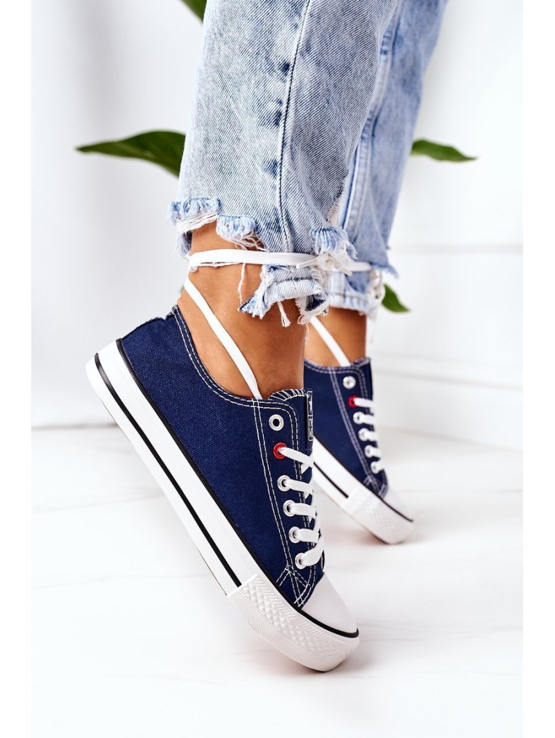 Women's Classic Sneakers Navy Blue Ecoma