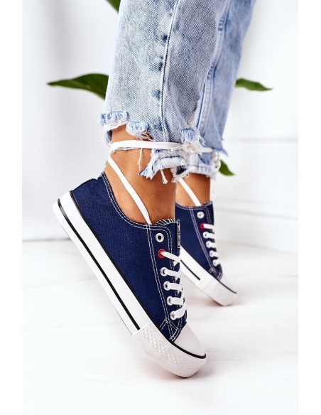 Women's Classic Sneakers Navy Blue Ecoma