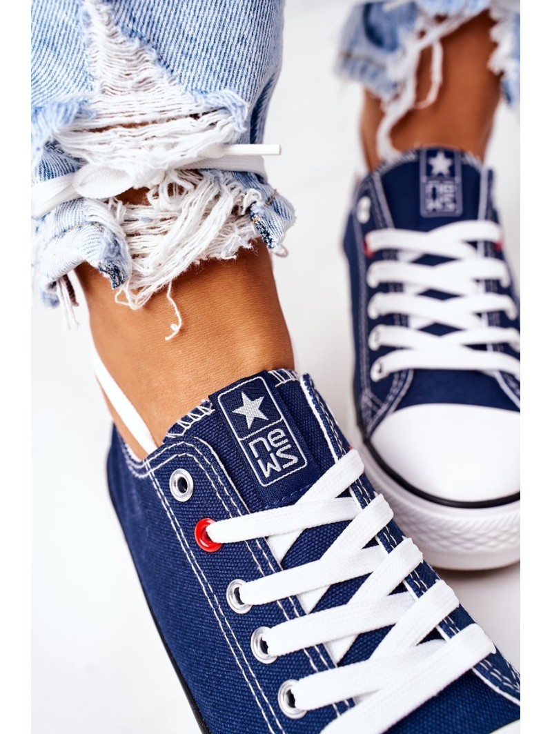 Women's Classic Sneakers Navy Blue Ecoma