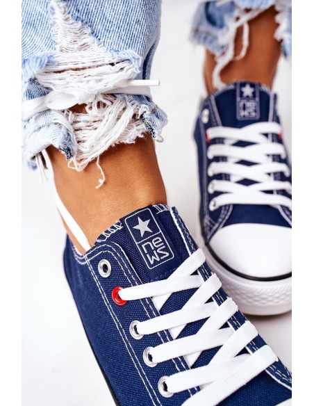 Women's Classic Sneakers Navy Blue Ecoma