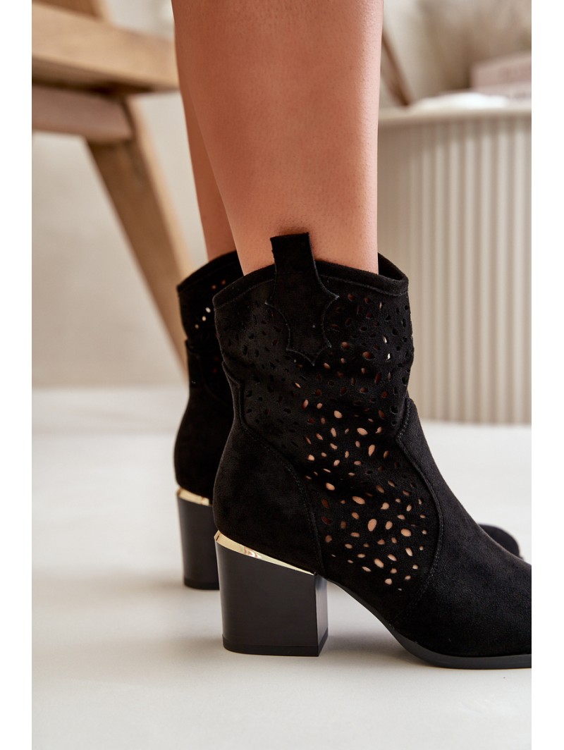 Lace-up ankle boots with eco suede upper, zip closure black Sevana