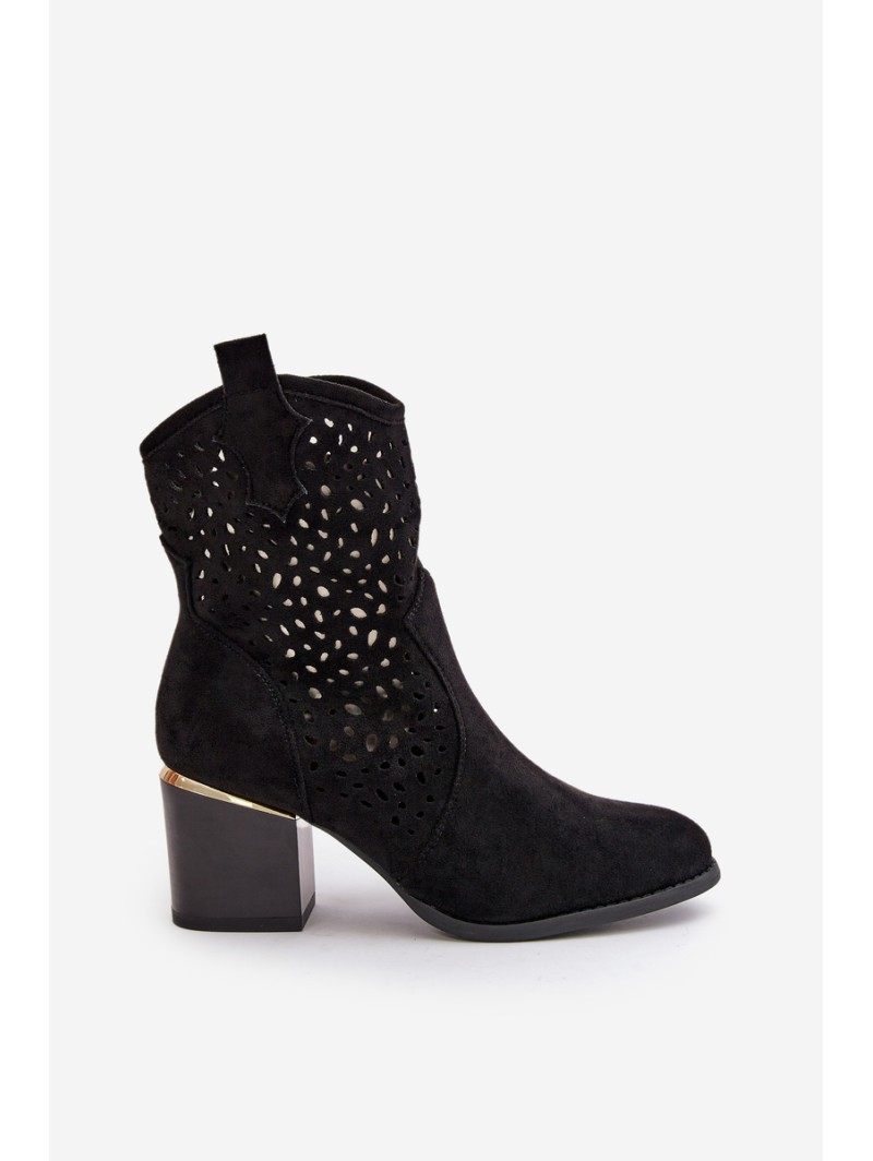 Lace-up ankle boots with eco suede upper, zip closure black Sevana