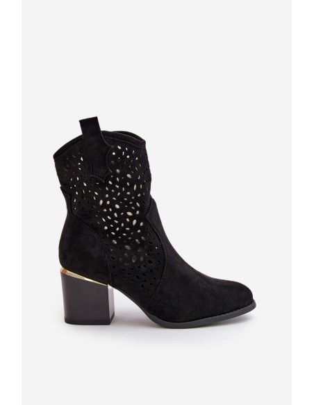 Lace-up ankle boots with eco suede upper, zip closure black Sevana