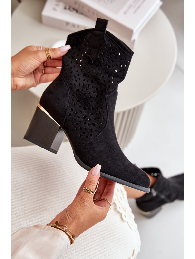 Lace-up ankle boots with eco suede upper, zip closure black Sevana
