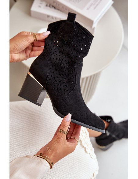 Lace-up ankle boots with eco suede upper, zip closure black Sevana