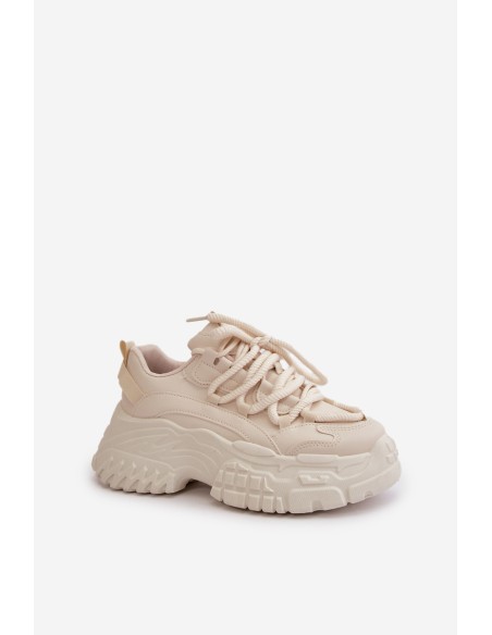Women's sneakers on a chunky sole in light beige Nevela