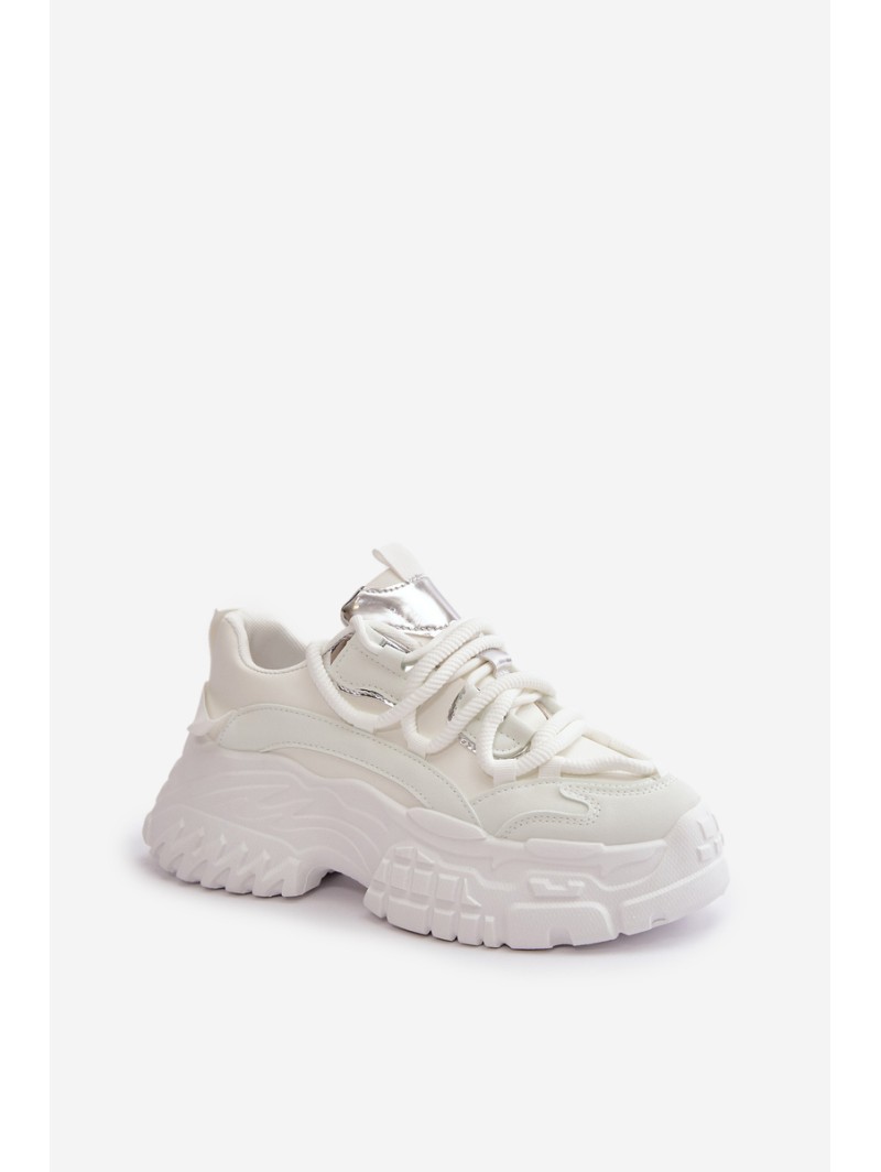 Women's sneakers on chunky sole white Nevela