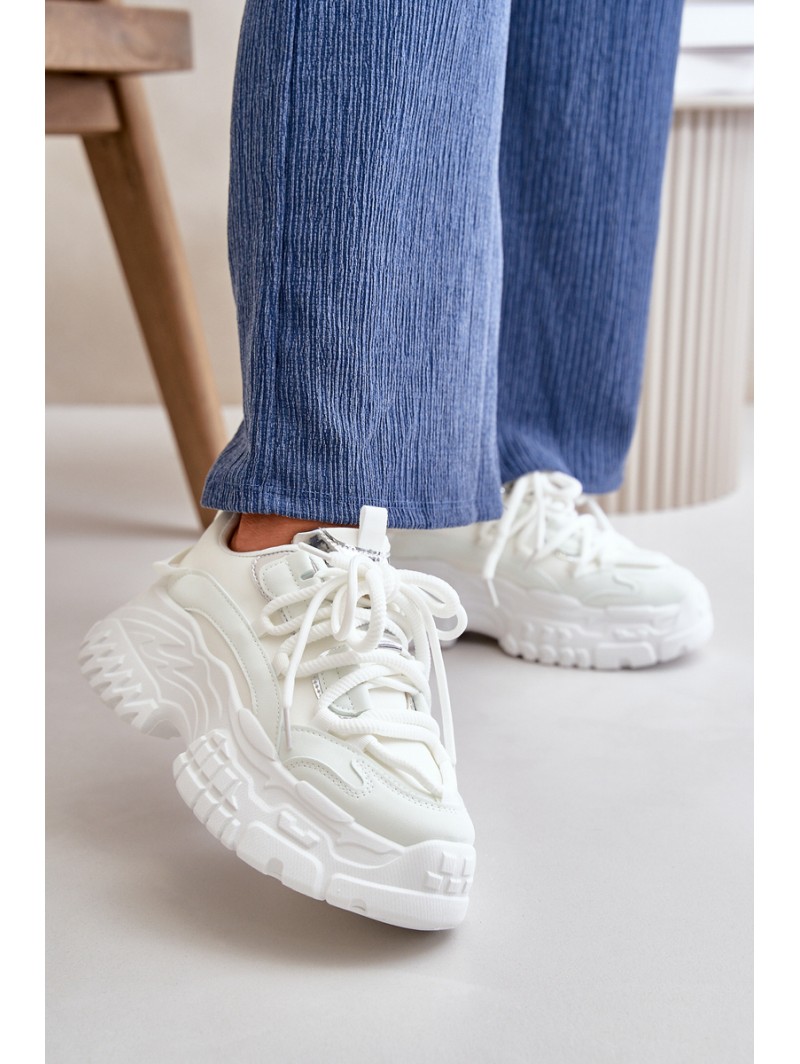 Women's sneakers on chunky sole white Nevela