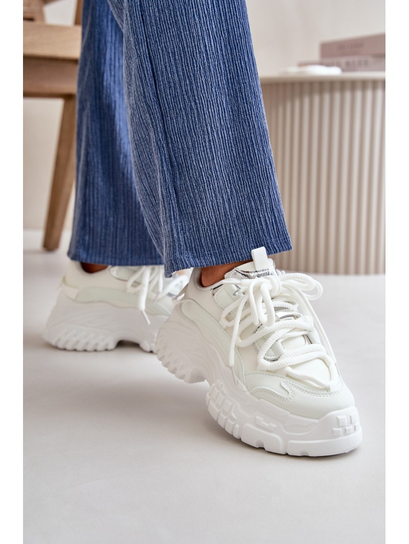 Women's sneakers on chunky sole white Nevela