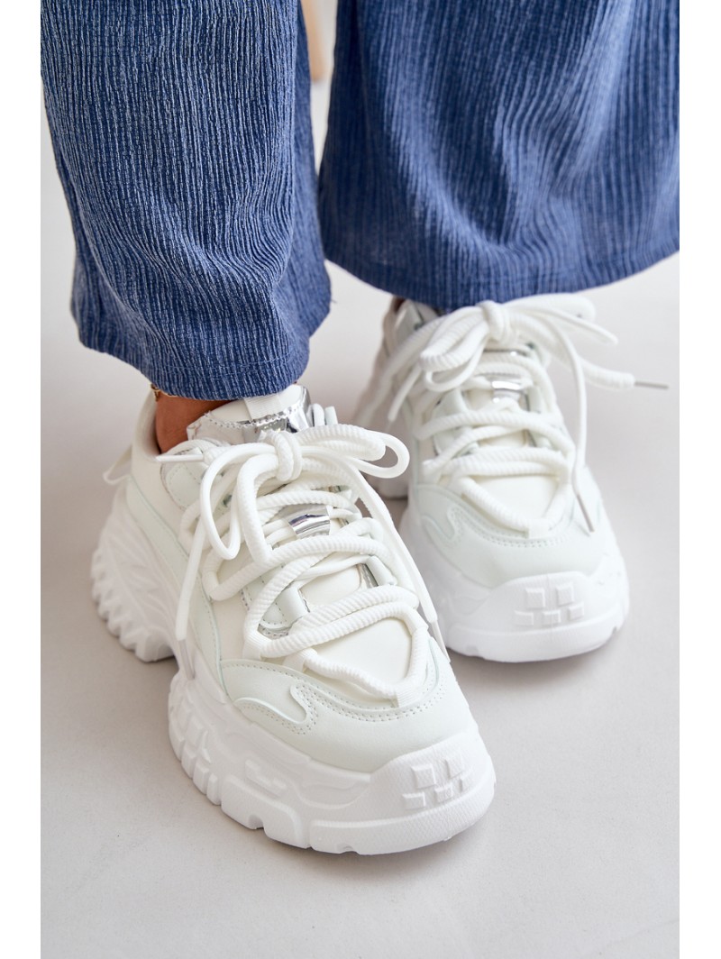 Women's sneakers on chunky sole white Nevela