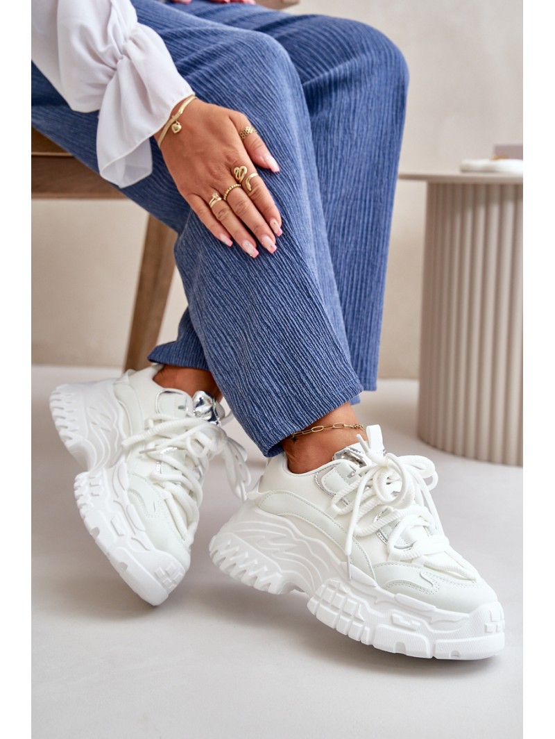 Women's sneakers on chunky sole white Nevela