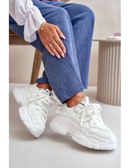 Women's sneakers on chunky sole white Nevela