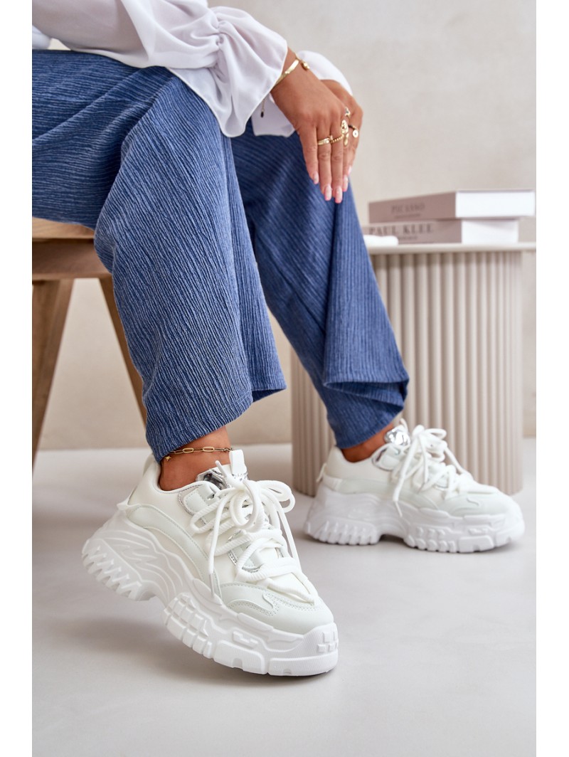 Women's sneakers on chunky sole white Nevela