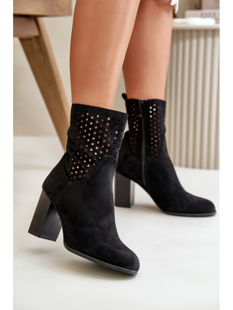 Women's Heeled Boots with Zip Black Meriadne