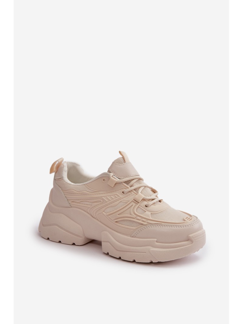 Women's Sports Shoes Sneakers On Massive Sole Light Beige Lerista