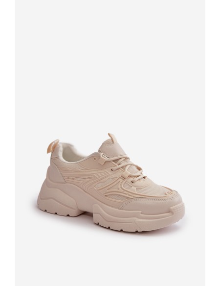 Women's Sports Shoes Sneakers On Massive Sole Light Beige Lerista