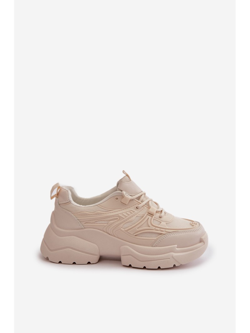 Women's Sports Shoes Sneakers On Massive Sole Light Beige Lerista