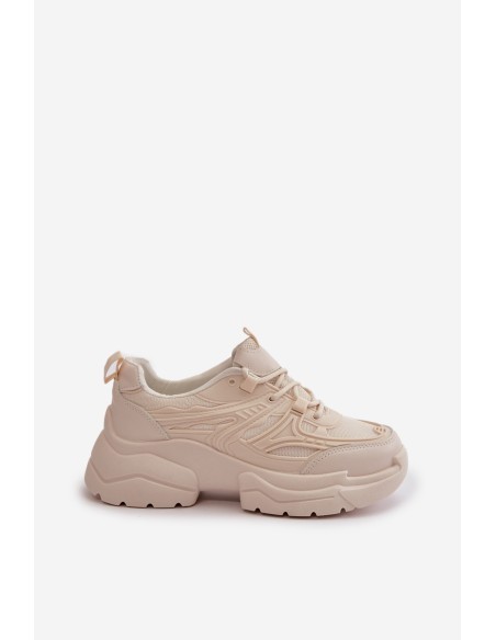 Women's Sports Shoes Sneakers On Massive Sole Light Beige Lerista