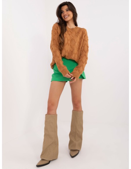 Švelnus tekstūrinis megztinis su rombais