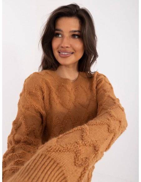 Sweter-AT-SW-2361.61-jasny brązowy