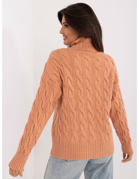 Sweter-AT-SW-23445.00-jasny pomarańczowy