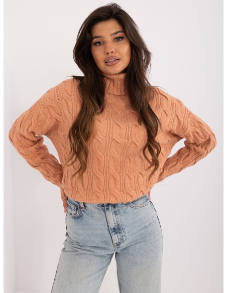 Sweter-AT-SW-23445.00-jasny pomarańczowy