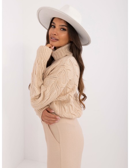 Sweter-AT-SW-23445.00-beżowy