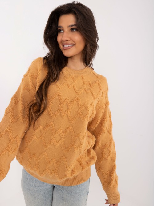 Sweter-AT-SW-2361.61-camelowy 2