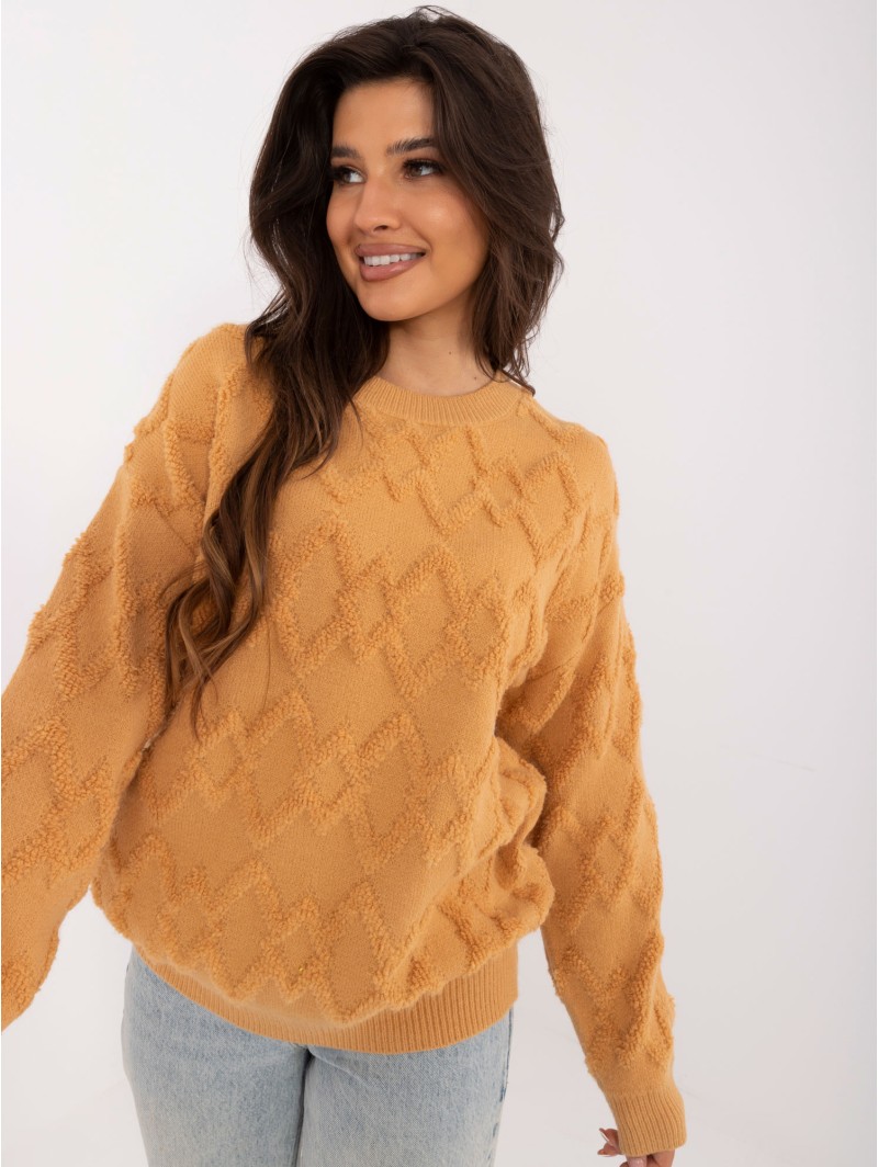 Sweter-AT-SW-2361.61-camelowy