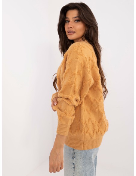 Švelnus tekstūrinis megztinis su rombais