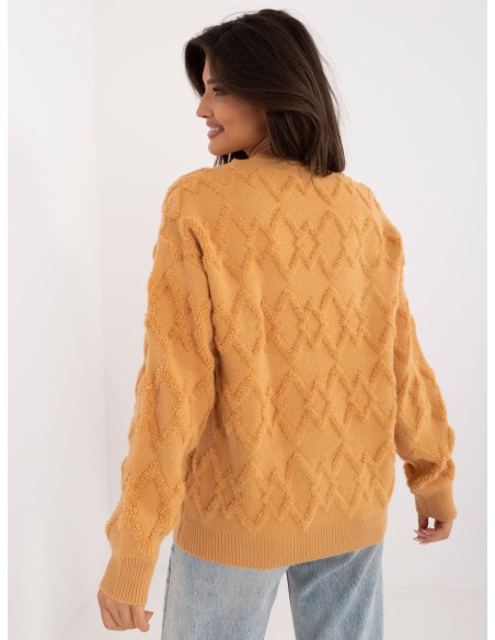 Švelnus tekstūrinis megztinis su rombais