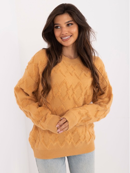 Sweter-AT-SW-2361.61-camelowy