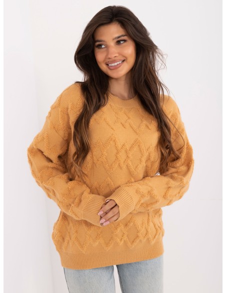 Švelnus tekstūrinis megztinis su rombais