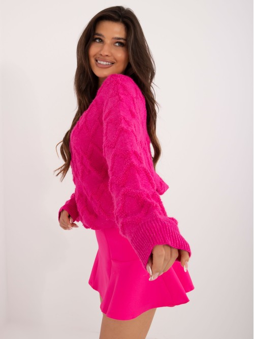 Švelnus tekstūrinis megztinis su rombais 2