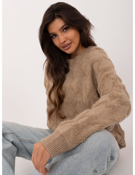 Sweter-AT-SW-2361.61-ciemny bezowy