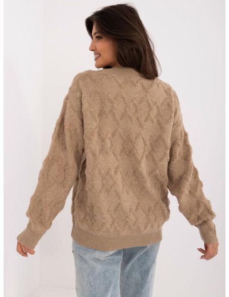 Švelnus tekstūrinis megztinis su rombais