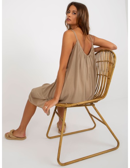 Sukienka-TW-SK-BI-81541.31-ciemny bezowy